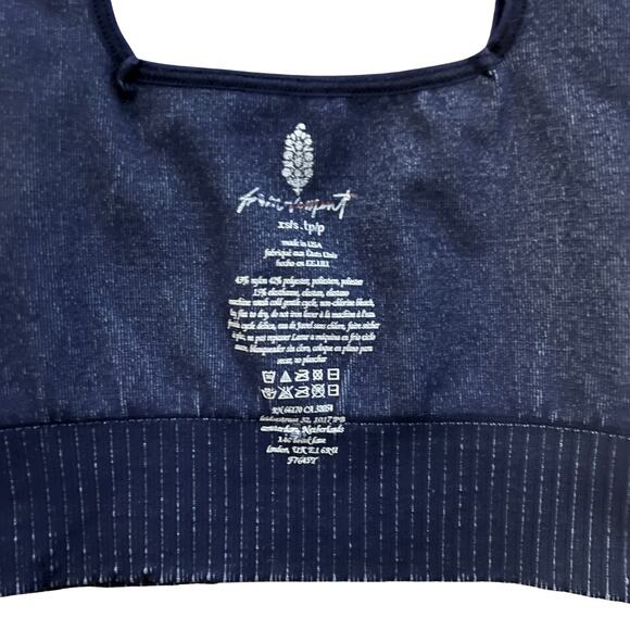 NWOT Free People Movement Navy Good Karma Square-Neck Space Dye Bra XS - Picture 7 of 7